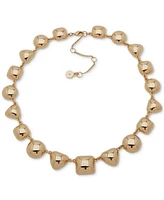Dkny Gold-Tone Puffy Geometric Collar Necklace, 16" + 3" extender