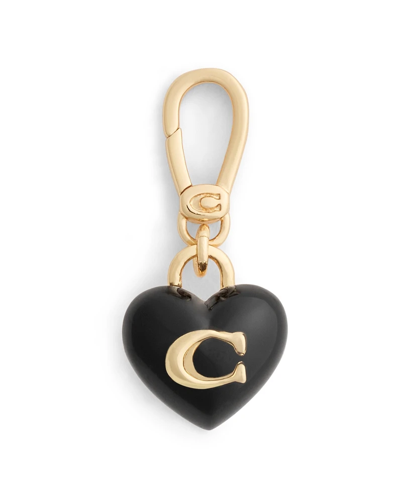 Coach Black Collectible Signature C Heart Charms