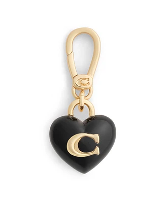 Coach Black Collectible Signature C Heart Charms