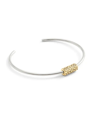Coach Two-Tone Signature Quilted Tube Cuff Bracelet