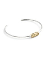 Coach Two-Tone Signature Quilted Tube Cuff Bracelet