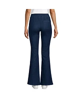 Lands' End Women's Petite Adaptive Lycra High Rise Pull On Flare Jeans