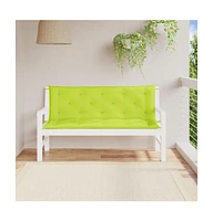 Garden Bench Cushions 2 pcs Bright Green 59.1"x19.7"x2.8" Oxford Fabric