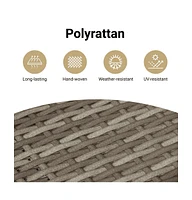 4 Piece Patio Lounge Set with Cushions Gray Poly Rattan