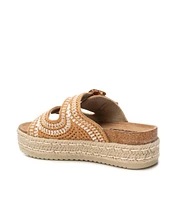 Refresh Women's Cork Footbed Crochet Sandals By Xti