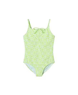 Toddler/Child Girls Floral Check Print Swimsuit