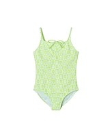 Toddler/Child Girls Floral Check Print Swimsuit