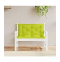 Garden Bench Cushions 2 pcs Bright Green 39.4"x19.7"x2.8" Oxford Fabric