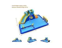 6-in-1 Inflatable Water Slide Park with Blower Fun Outdoor Playset for Kids