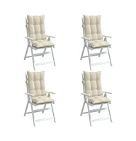 Highback Chair Cushions 4 pcs Cream Oxford Fabric