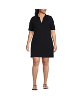 Lands' End Women's Plus Starfish Elbow Sleeve Polo Dress