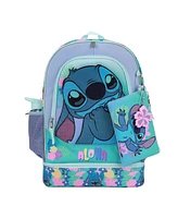 Disney Stitch Colorful Flower Print 5-Piece Backpack Set