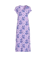 Lands' End Women's Plus Short Sleeve Cooling Midi Nightgown