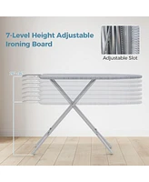 Full Size Ironing Board with Iron Rest and 7-Level Height