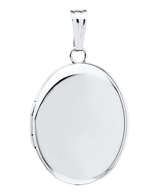 925 Sterling Silver Oval 17mm High Polished Locket for Women