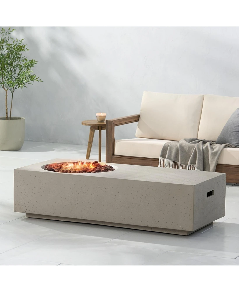 Modern Concrete Fire Pit Table: Chic & Multi-Functional with 50,000 Btu