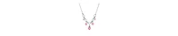 2028 Silver Tone Pink Crystal Acrylic Bead Necklace