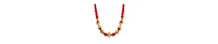 2028 14K Gold Dipped Red Glass Gold Bead Necklace