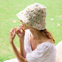 Flora Crochet Hat In Off White