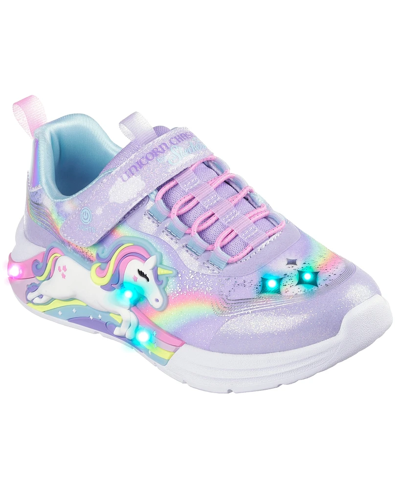 Skechers Little Girls S-Lights: Unicorn Dreams Stay-Put Closure Light-Up Casual Sneakers from Finish Line