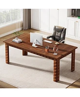 Tribesigns Modern Executive Office Desk, 70.87-Inch Large Wood Computer Desk Study Writing Table for Home Office, Walnut