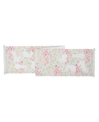 Bunnies Flowers Table Runner