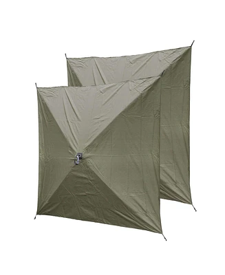 Clam Quick-Set Screen Hub Tent Wind & Sun Panels, Accessory Only, Green (2 Pack)