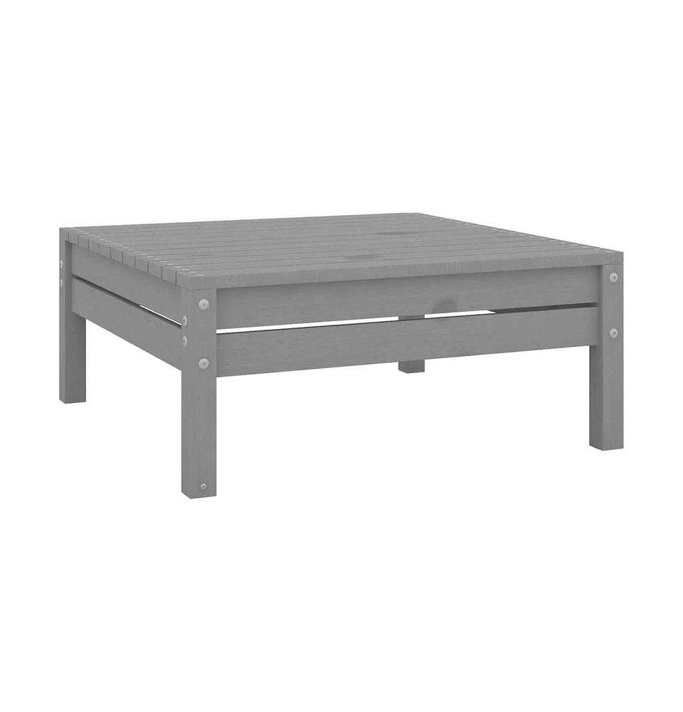 Patio Footstool Gray Solid Wood Pine