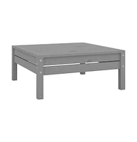 Patio Footstool Gray Solid Wood Pine