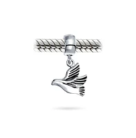 Bling Jewelry World Peace Dove Dangle Charm Bead Sterling Silver for European Bracelet