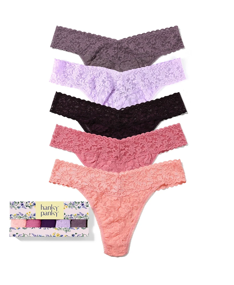 Hanky Panky Women's Signature Lace Original Thong 5 Pack