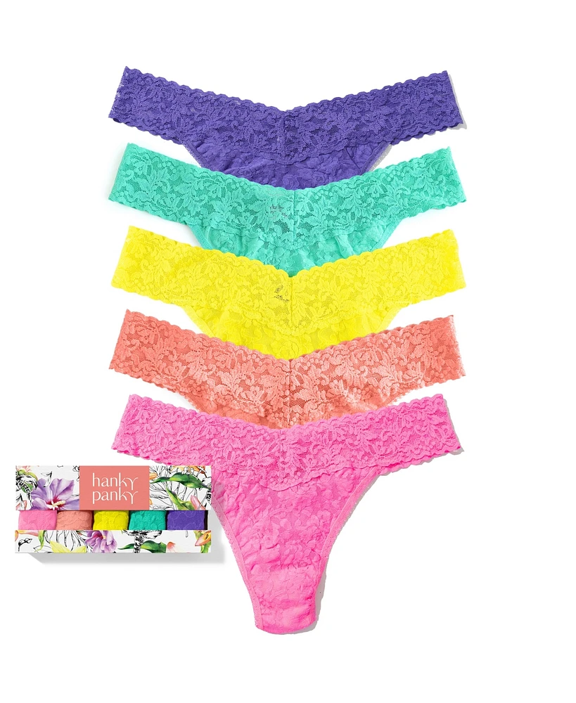 Hanky Panky Women's Signature Lace Original Thong 5 Pack