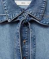 Mango Women's Denim Bow Shirt