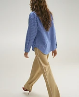 Mango Women's Combined Striped Shirt
