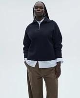 Mango Women's Oversized Zip-Neck Sweater