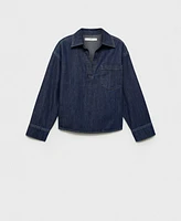 Mango Women's Denim Cotton Shirt