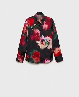 Mango Women's Satin Print Shirt