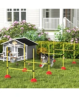 PawHut 5 Piece Dog Agility Course Backyard Set w/ Agility Jumps & Carry Bag