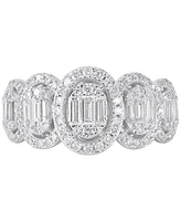 Diamond Cluster Statement Ring (3/4 ct. t.w.) in 14k White Gold