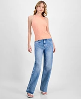 Hugo Women's Crewneck Ribbed Knit Sleeveless Top