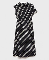 Mango Women's Striped Print Midi Dress