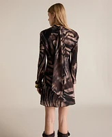 Mango Women's Short Satin Animal Print Dress