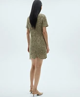 Mango Women's Crochet Knitted Dress