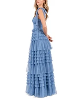 B Darlin Juniors' Corset Ruffled Gown