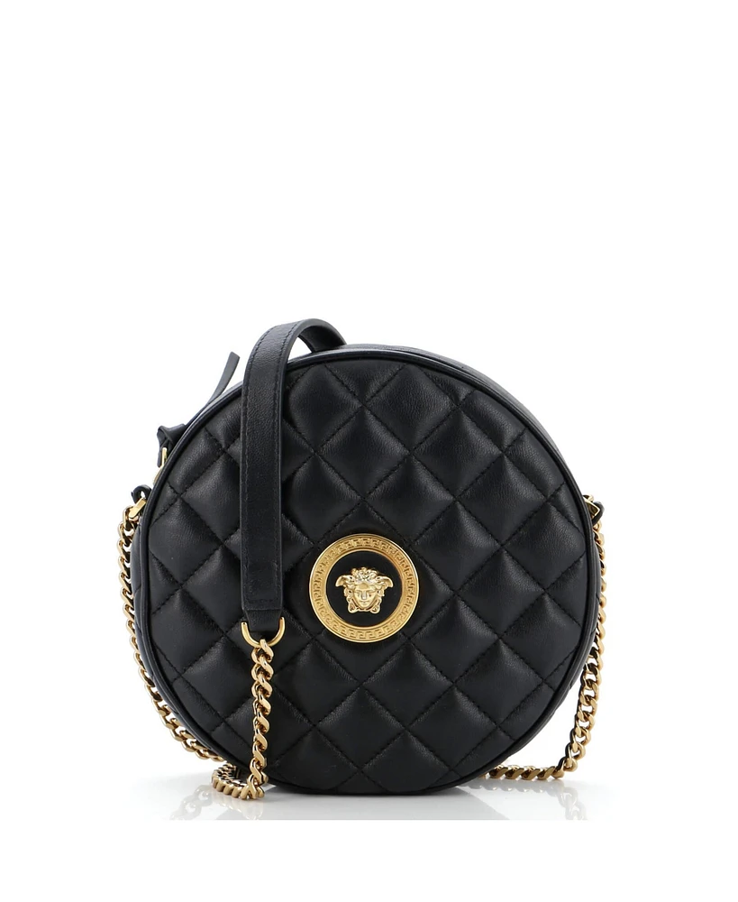 Pre-Owned Versace Small Medusa Icon Camera Bag Quilted Leather