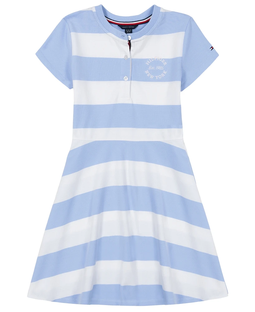 Tommy Hilfiger Toddler and Little Girls Rugby Stripe Short Sleeve Dress