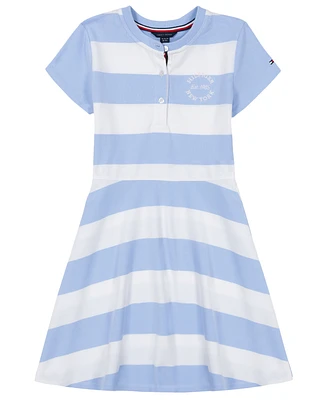 Tommy Hilfiger Toddler and Little Girls Rugby Stripe Short Sleeve Dress