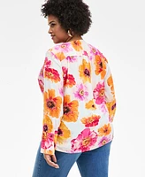 I.n.c. International Concepts Plus Cuffed Surplice Blouse