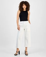Liverpool Los Angeles Petite Stride High-Rise Wide-Leg Crop Jeans