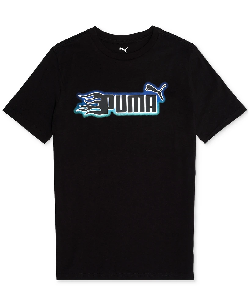 Puma Big Boys Fire Logo Graphic T-Shirt